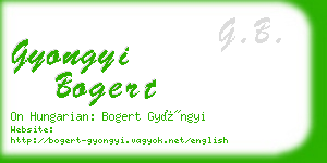 gyongyi bogert business card